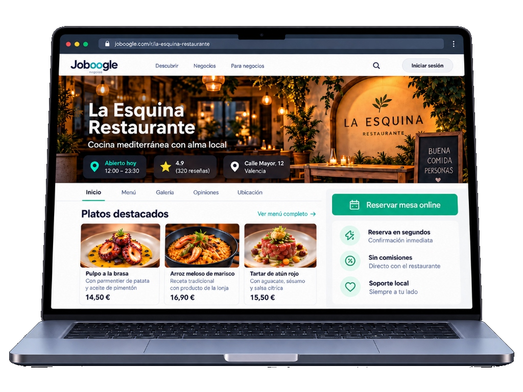 Página web de La Esquina Restaurante en MacBook Pro